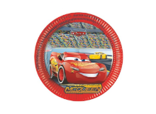 צלחת נייר 9 יום הולדת מכוניות 8 יח' - אדום